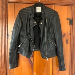 Faux leather moto jacket